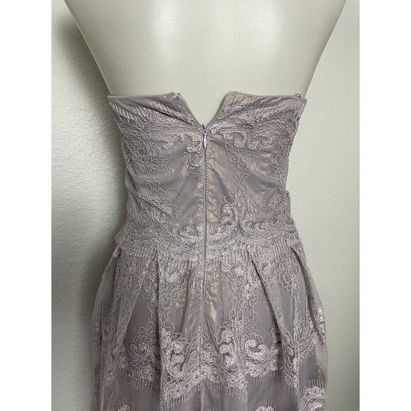 Cachet Dress Midi Strapless Embroidered Cocktail - Picture 8 of 12